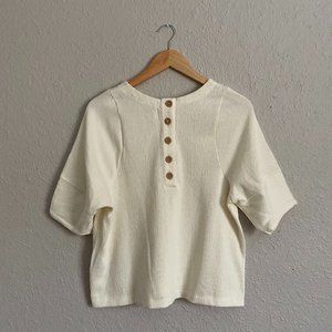 Madewell T Shirt with Button Back Detail